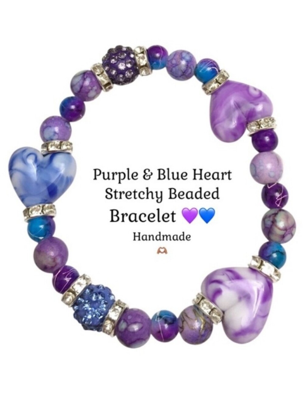 Purple & Blue Heart Bracelet Set 💜💙
